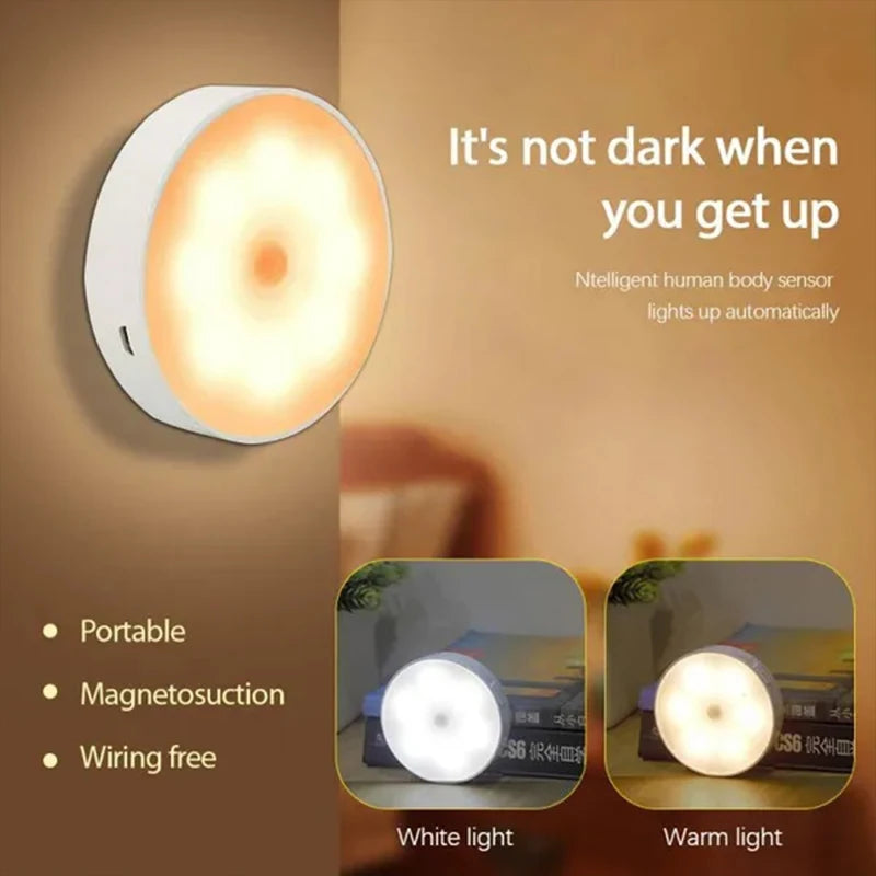 PIR Motion Sensor LED Night Light (USB Rechargeable)