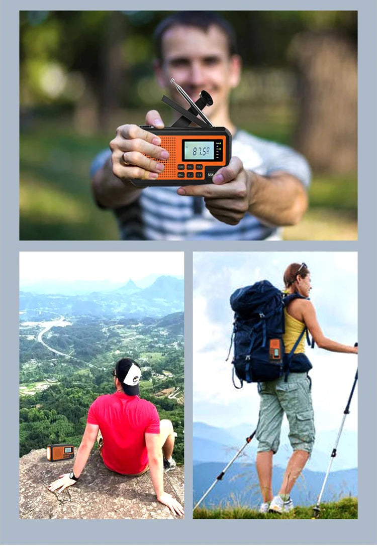 Emergency Solar Hand Crank Radio (AM/FM, LED Torch)