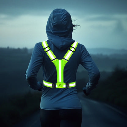 LED Reflective Running Vest (USB Rechargeable)