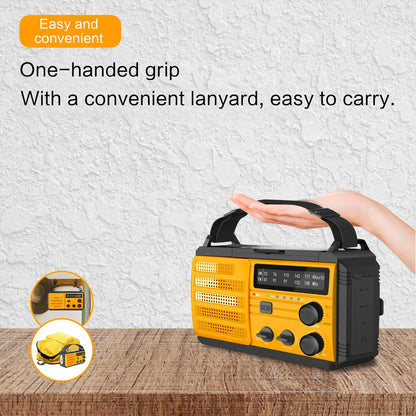 Solar Hand Crank Emergency Radio (AM/FM, Flashlight)