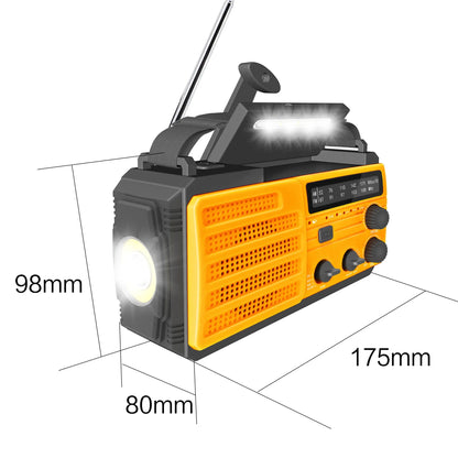 Solar Hand Crank Emergency Radio (AM/FM, Flashlight)
