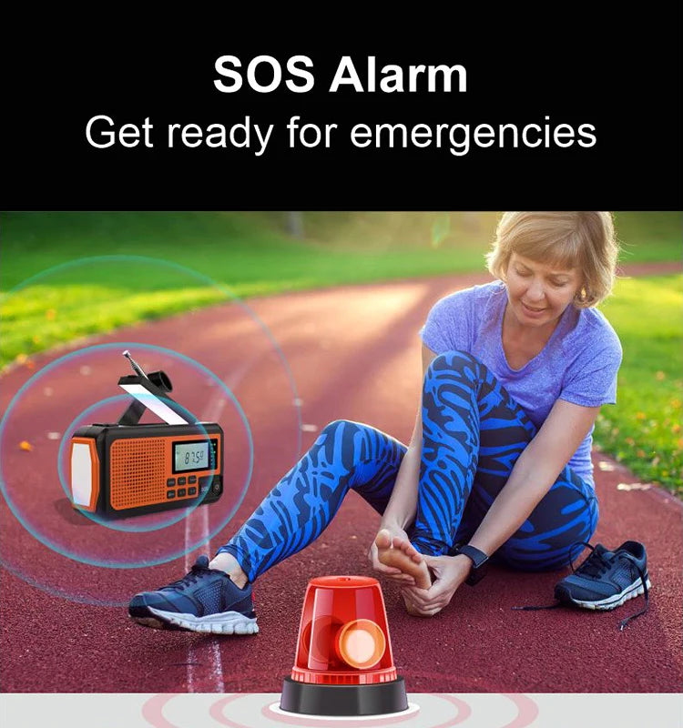 Emergency Solar Hand Crank Radio (AM/FM, LED Torch)