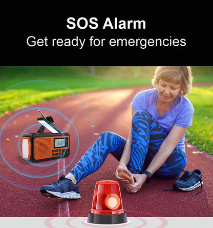 Emergency Solar Hand Crank Radio (AM/FM, LED Torch)