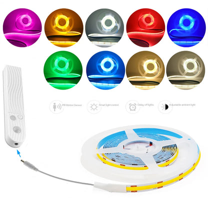 5V Motion Sensor COB LED Strip Light (USB Powered)