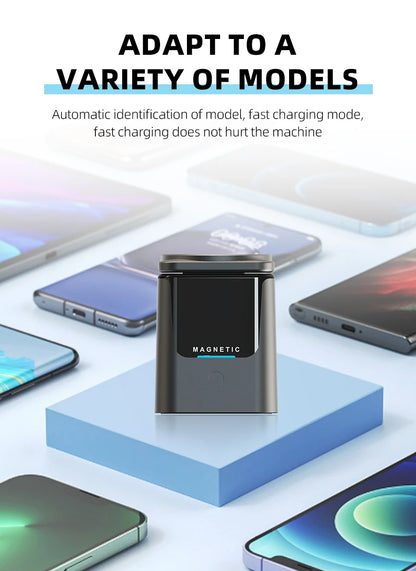 Magnetic 3-in-1 Wireless Charging Station (15W)
