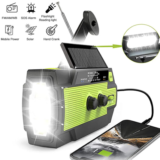 Solar Hand Crank Emergency Radio (AM/FM, Flashlight)