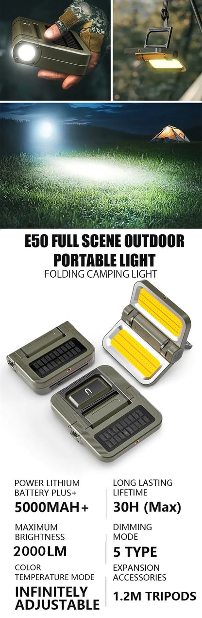 Super Bright Solar Camping Lantern (2000LM, 5000mAh)