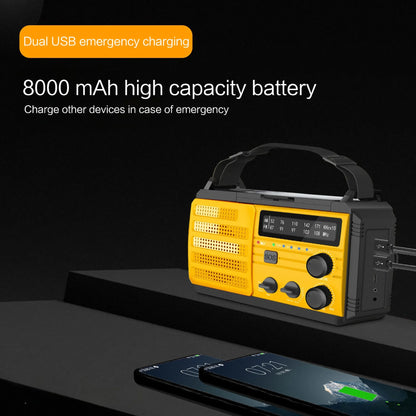 Solar Hand Crank Emergency Radio (AM/FM, Flashlight)