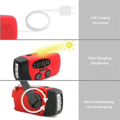 Solar Hand Crank Emergency Radio (AM/FM, Flashlight)