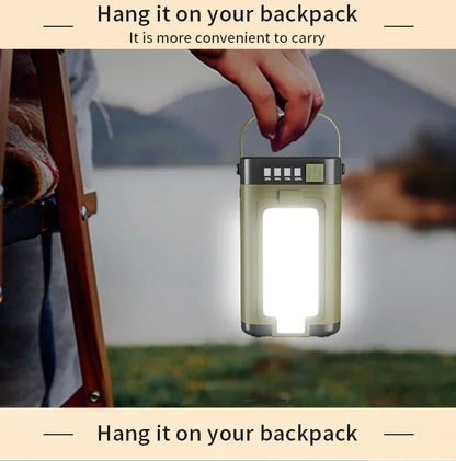 Solar LED Rechargeable Lantern (6 Modes, Power Bank)