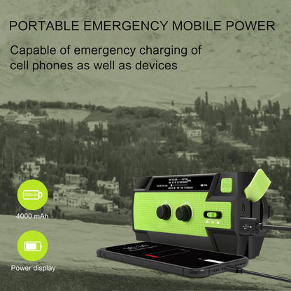 Solar Hand Crank Emergency Radio (AM/FM, Flashlight)