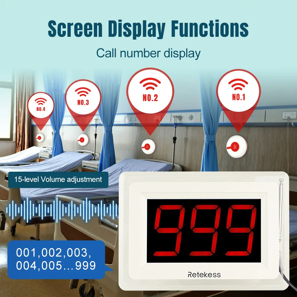 Retekess Wireless Caregiver Call System (Pager & SOS Alert)