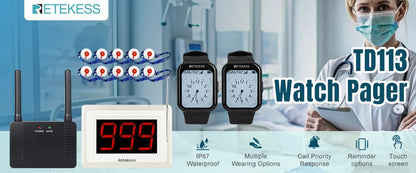 Retekess Wireless Caregiver Call System (Pager & SOS Alert)