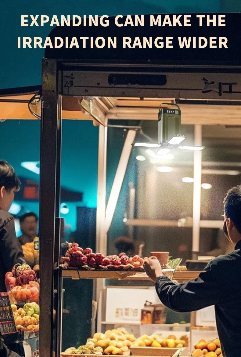 Solar LED Rechargeable Lantern (6 Modes, Power Bank)