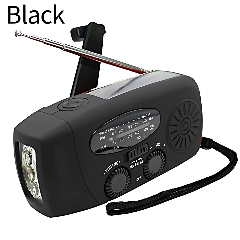 Solar Hand Crank Emergency Radio (AM/FM, Flashlight)