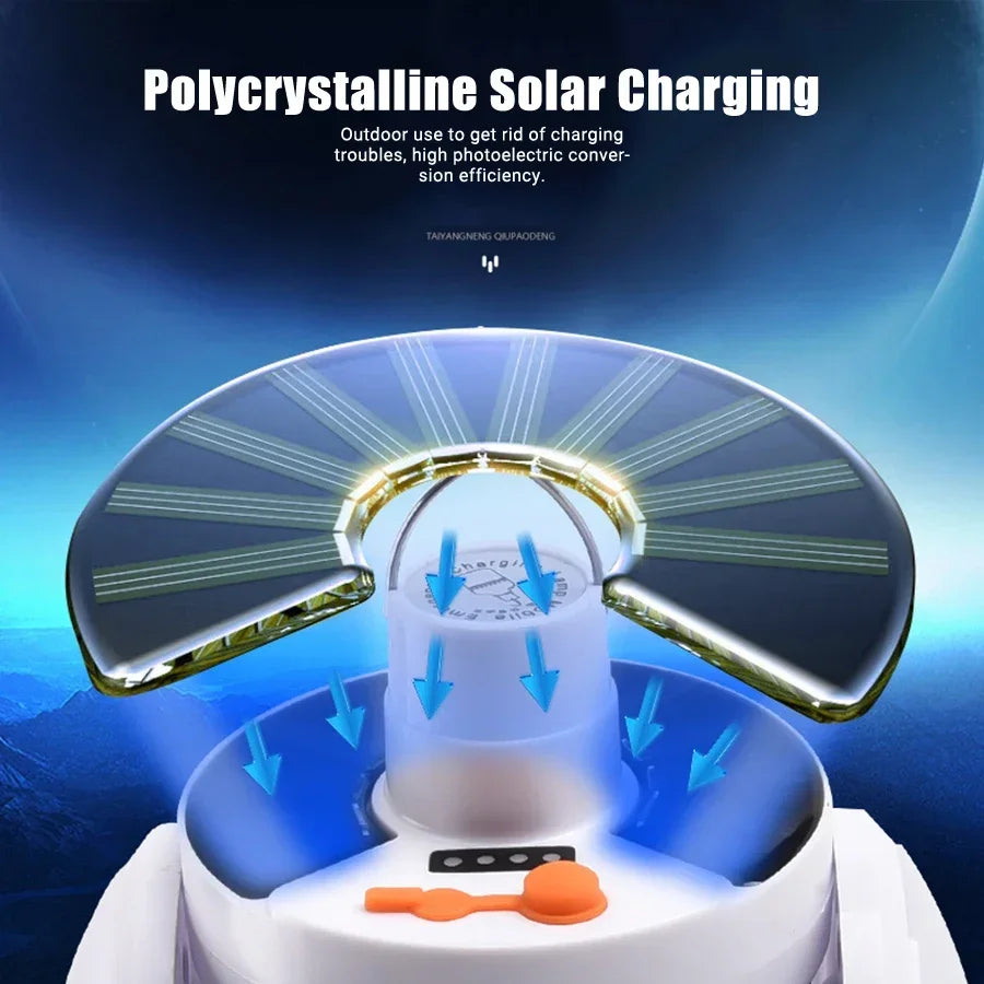 Solar LED Rechargeable Lantern (6 Modes, Power Bank)