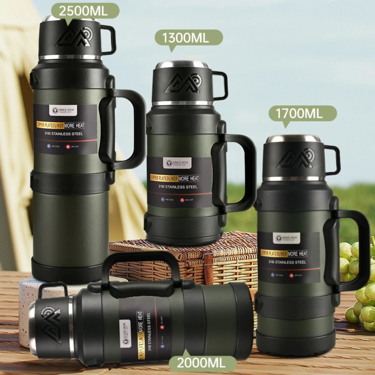 Stainless Steel Thermos Bottle (72H Thermal)
