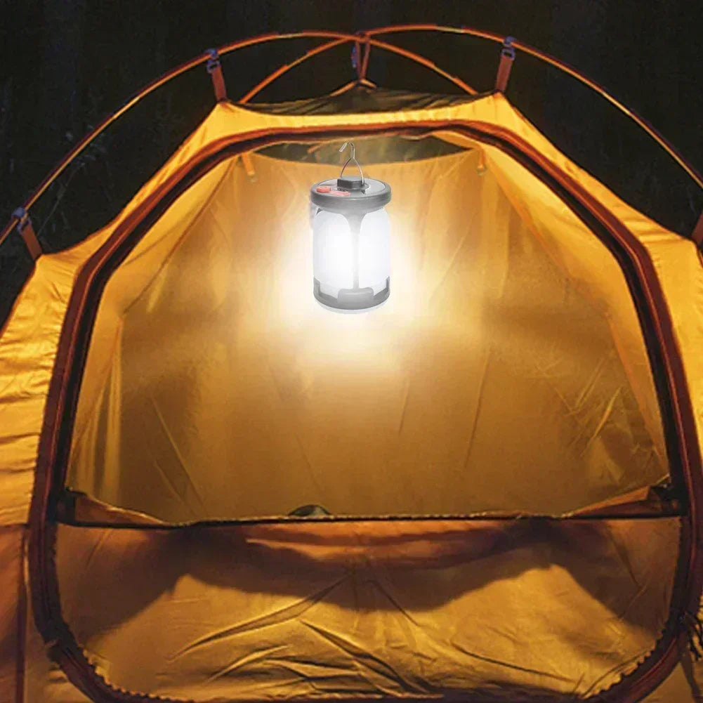 Solar LED Rechargeable Lantern (6 Modes, Power Bank)