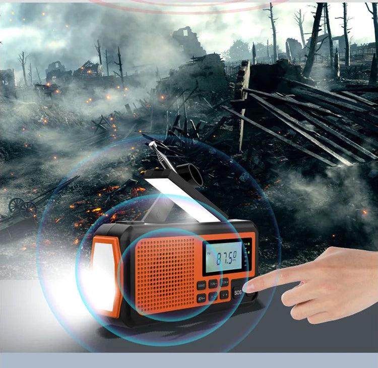 Emergency Solar Hand Crank Radio (AM/FM, LED Torch)