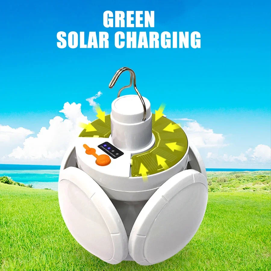Solar LED Rechargeable Lantern (6 Modes, Power Bank)
