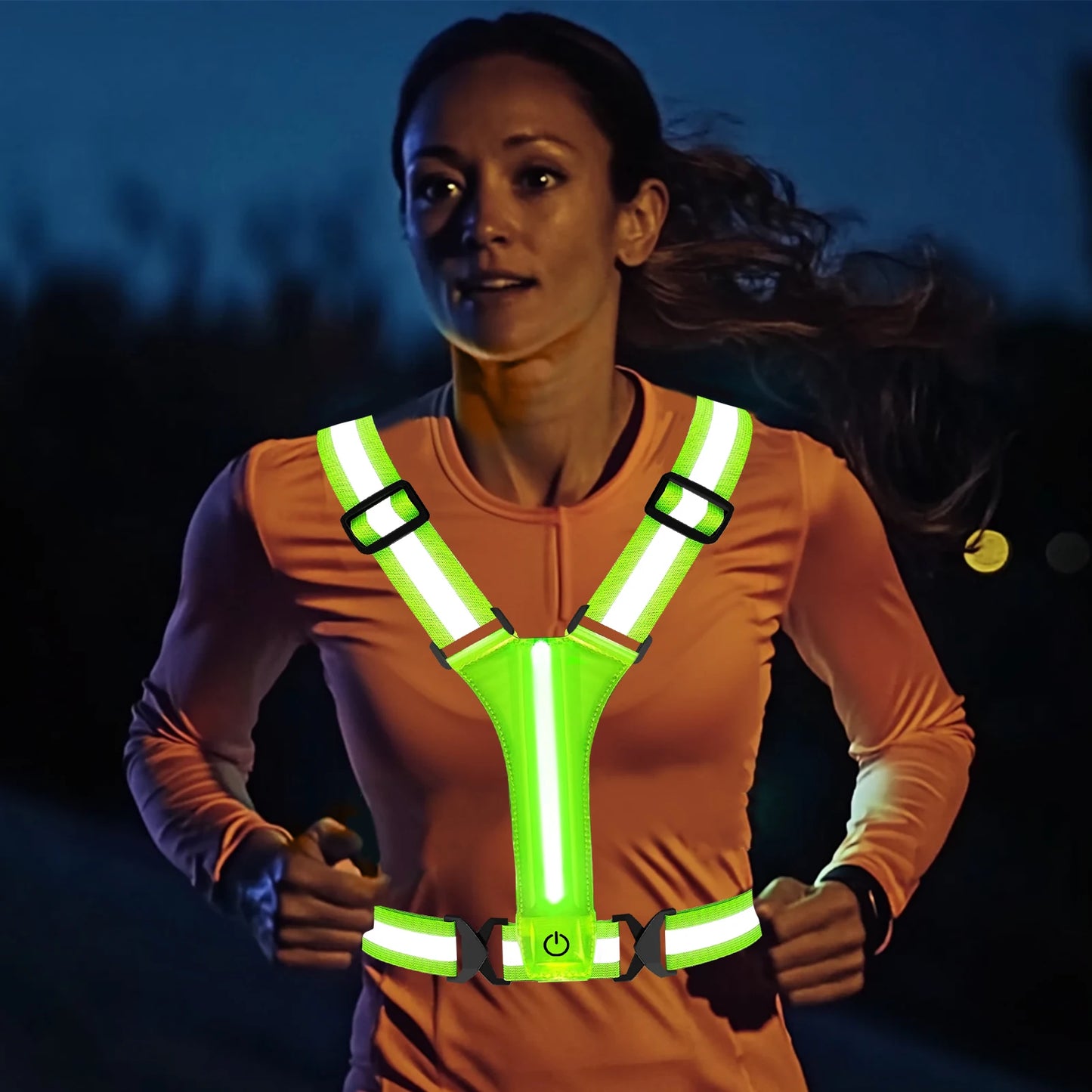 LED Reflective Running Vest (USB Rechargeable)