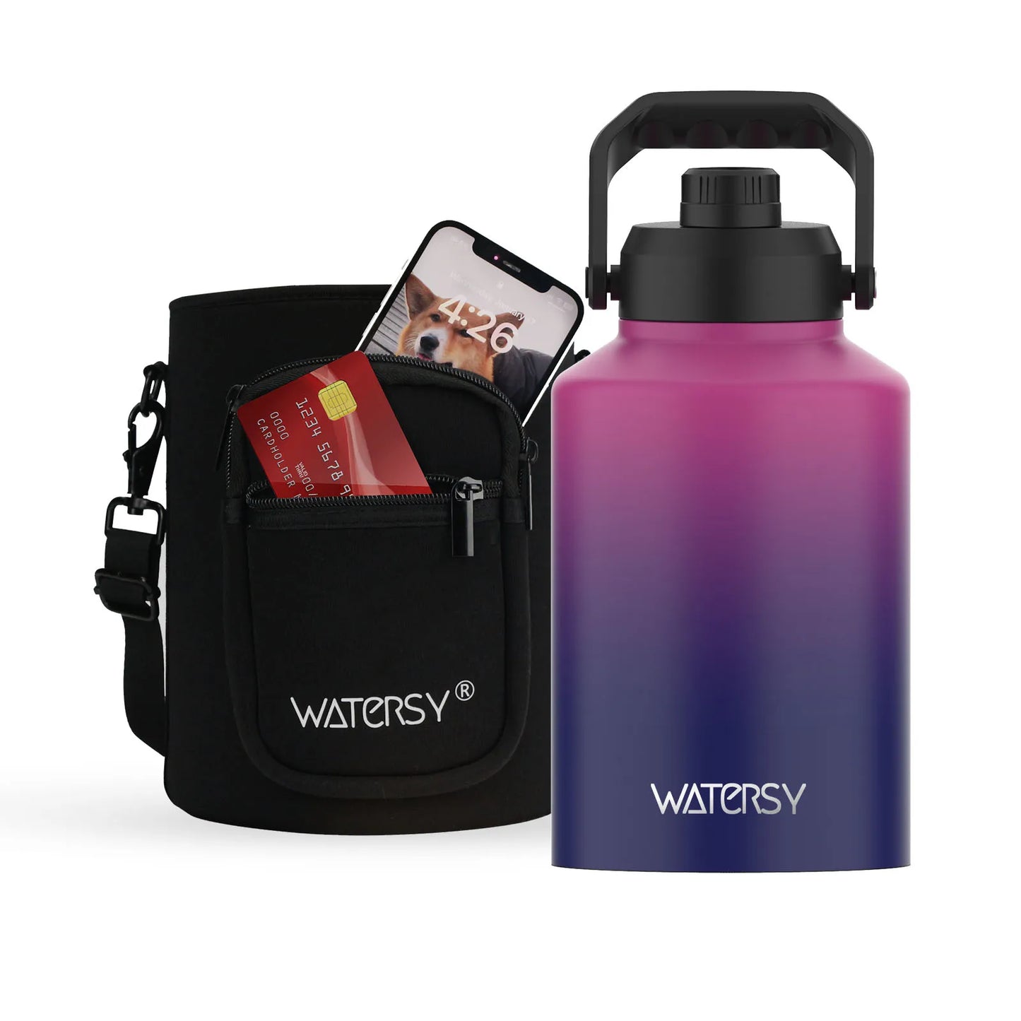 Large Capacity Insulated Water Bottle (64/87/128oz)