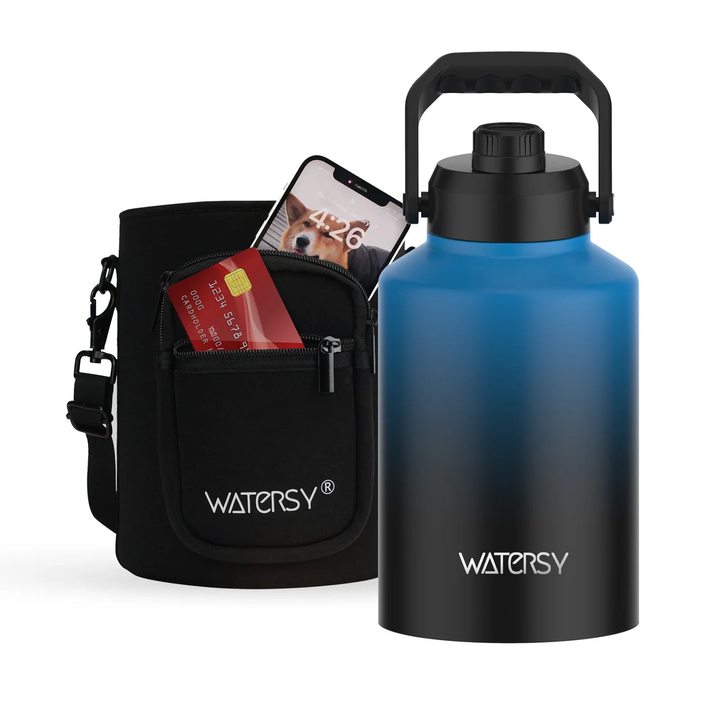 Large Capacity Insulated Water Bottle (64/87/128oz)