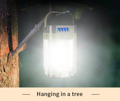 Solar LED Rechargeable Lantern (6 Modes, Power Bank)