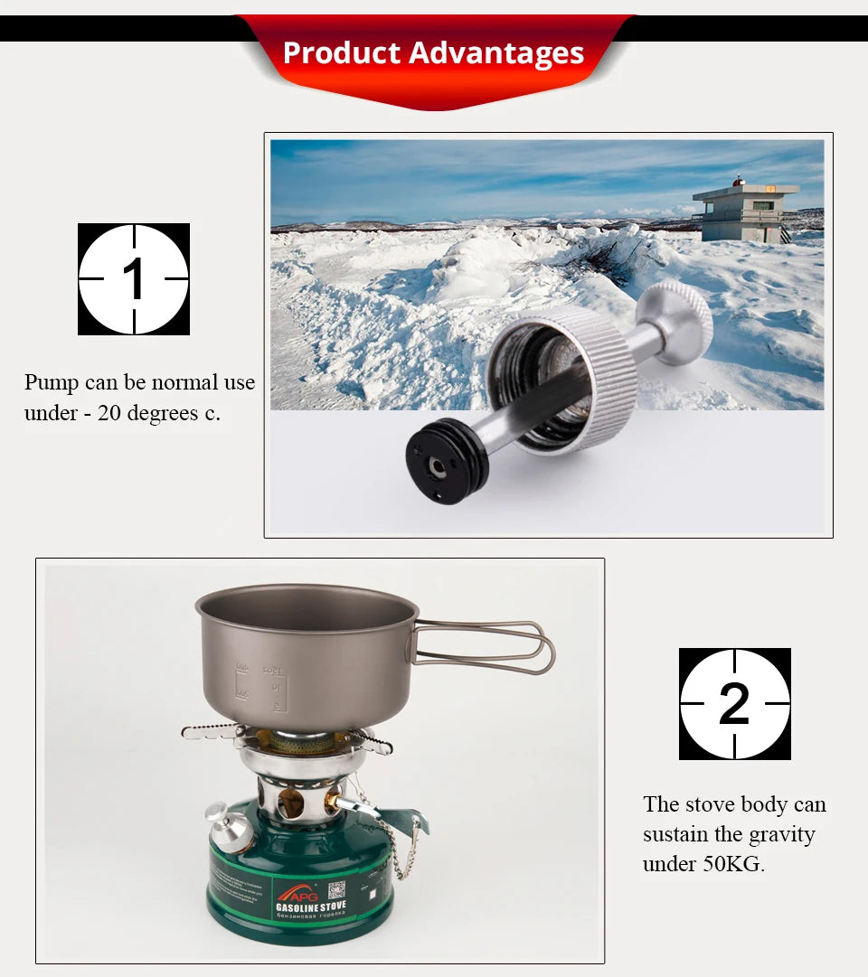 Camping Gasoline & Oil Stove with Silencer