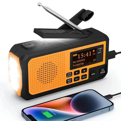 Emergency Solar Hand Crank Radio (AM/FM, LED Torch)