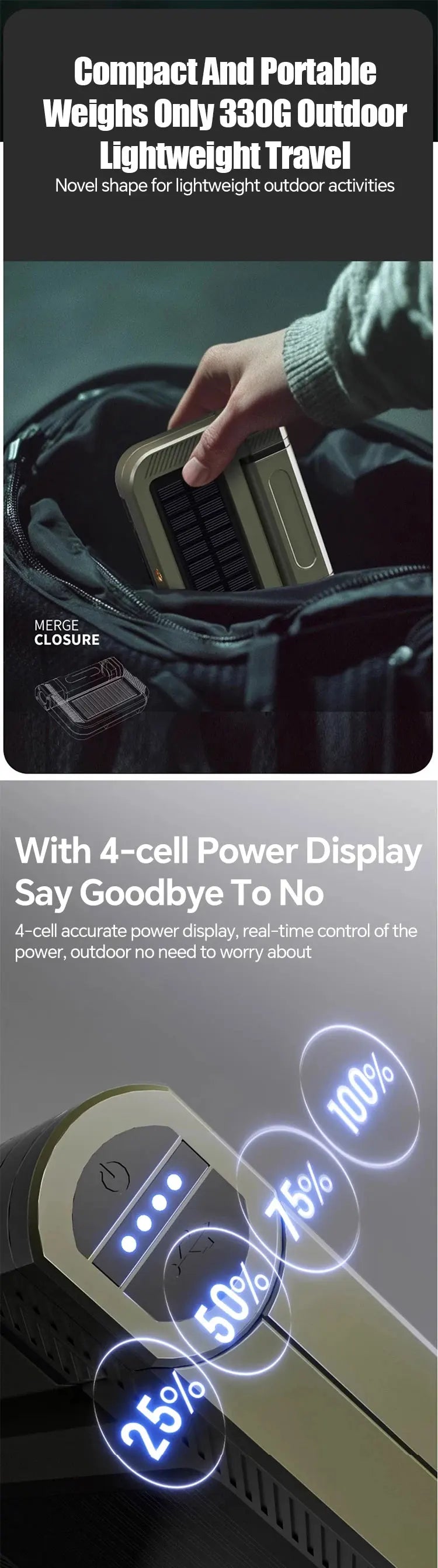 Super Bright Solar Camping Lantern (2000LM, 5000mAh)