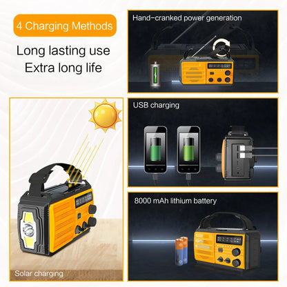 Solar Hand Crank Emergency Radio (AM/FM, Flashlight)