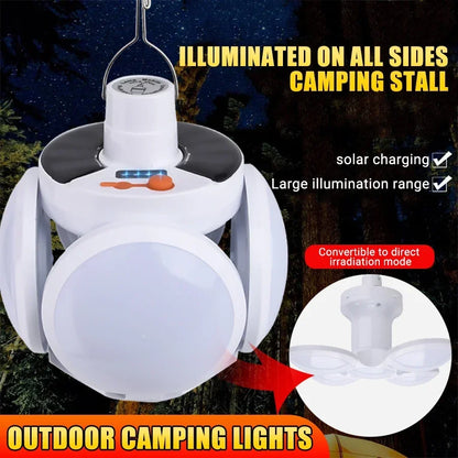 Solar LED Rechargeable Lantern (6 Modes, Power Bank)