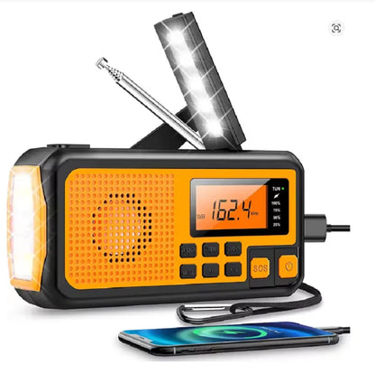Emergency Solar Hand Crank Radio (AM/FM, LED Torch)
