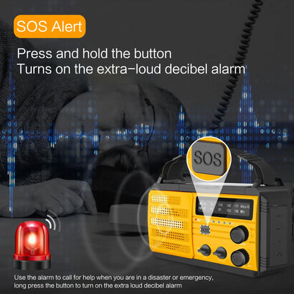 Solar Hand Crank Emergency Radio (AM/FM, Flashlight)