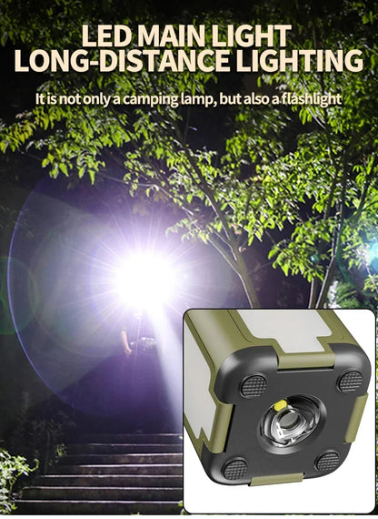 Solar LED Rechargeable Lantern (6 Modes, Power Bank)