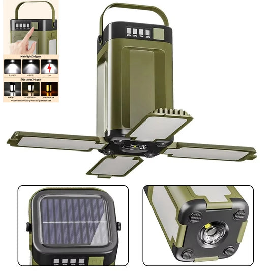 Solar Rechargeable Camping Light (Type-C + Power Bank)