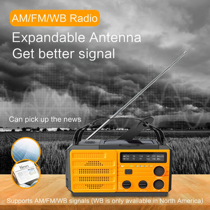 Solar Hand Crank Emergency Radio (AM/FM, Flashlight)