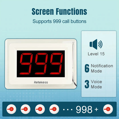 Retekess Wireless Caregiver Call System (Pager & SOS Alert)
